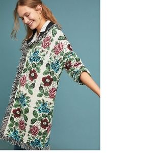 Anthropologie Floral Intarsia Cardigan new